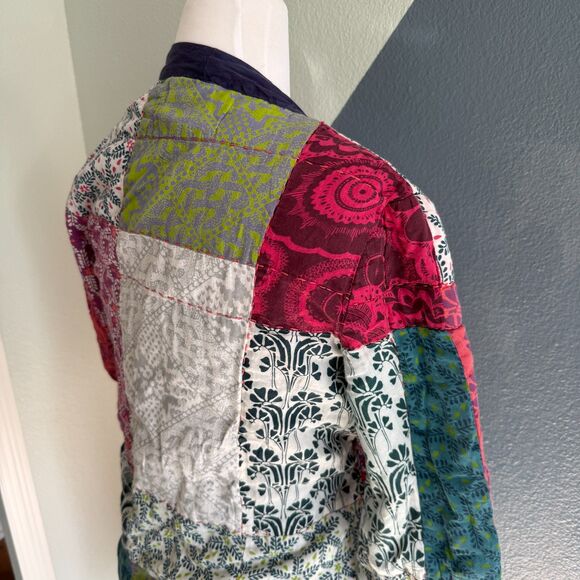 Anthropologie | Lilka Multicolor Patchwork Quilted Cotton Robe XS - Picture 7 of 11